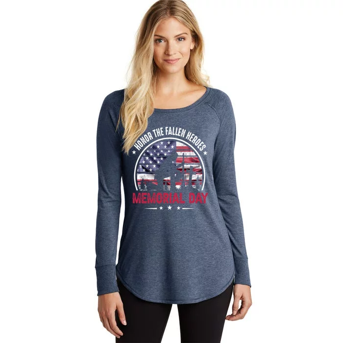 Honor The Fallen Heroes Memorial Day Gift Women's Perfect Tri Tunic Long Sleeve Shirt