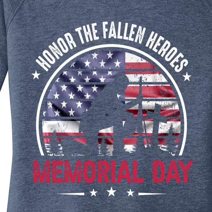 Honor The Fallen Heroes Memorial Day Gift Women's Perfect Tri Tunic Long Sleeve Shirt