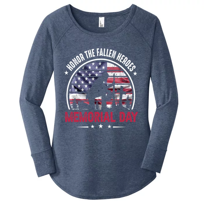 Honor The Fallen Heroes Memorial Day Gift Women's Perfect Tri Tunic Long Sleeve Shirt