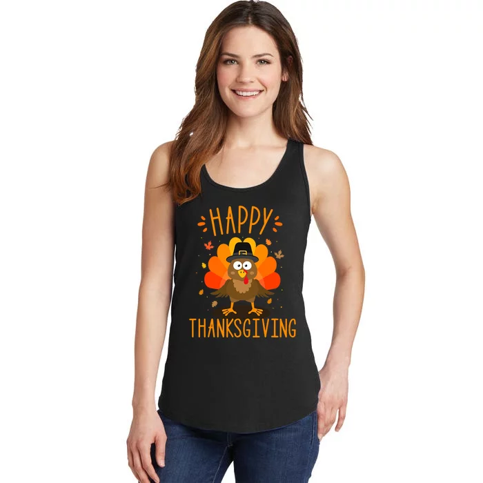 Happy Thanksgiving For Turkey Day Family Dinner Ladies Essential Tank