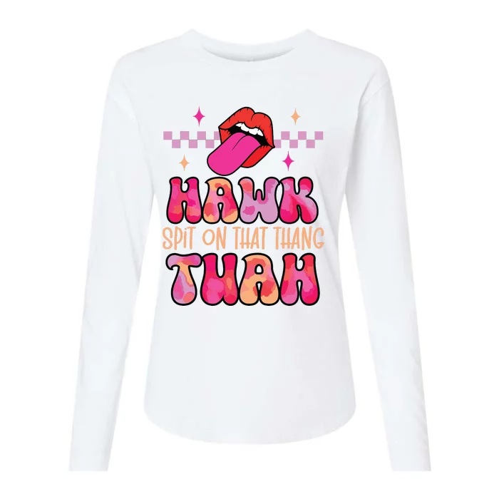 Hawk Tuah Funny Viral Humor Meme Video Womens Cotton Relaxed Long Sleeve T-Shirt