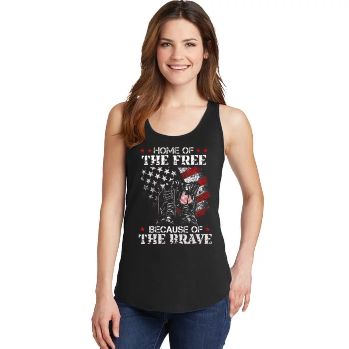 Honor The Fallen Veteran Themed Military Support Memorial Ladies Essential Tank