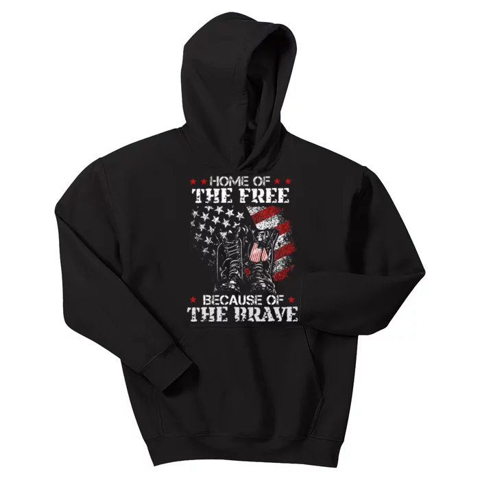 Honor The Fallen Veteran Themed Military Support Memorial Kids Hoodie