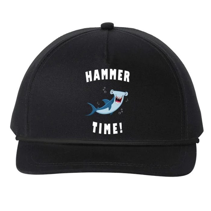 Hammer Time Funny Hammerhead Shark Snapback Five-Panel Rope Hat