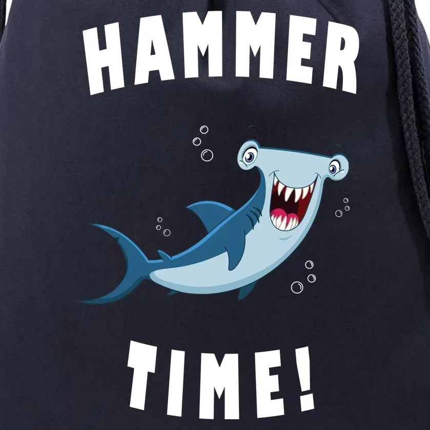 Hammer Time Funny Hammerhead Shark Drawstring Bag