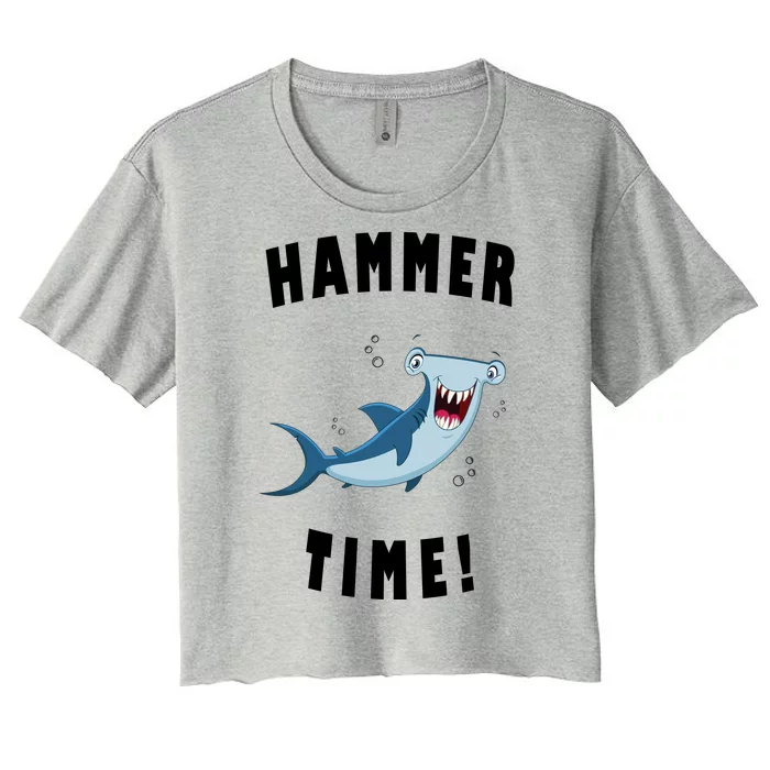 Hammer Time Funny Hammerhead Shark Women's Crop Top Tee