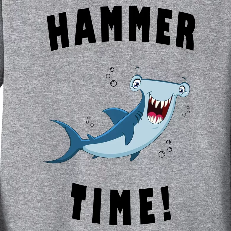 Hammer Time Funny Hammerhead Shark Kids Long Sleeve Shirt