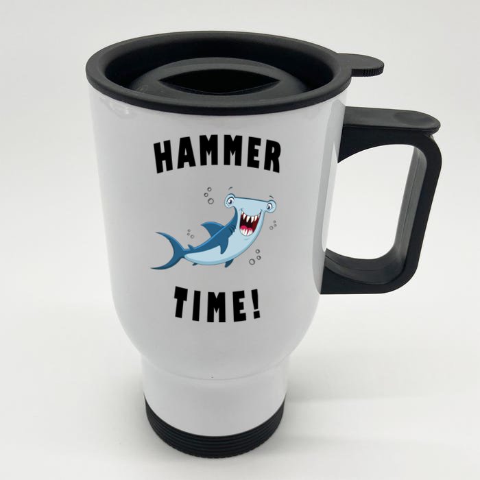 Hammer Time Funny Hammerhead Shark Front & Back Stainless Steel Travel Mug