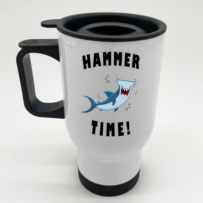 Hammer Time Funny Hammerhead Shark Front & Back Stainless Steel Travel Mug