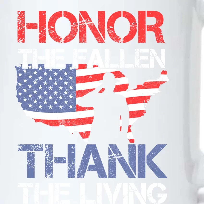 Honor The Fallen Thank The Living Memorial Day Meaningful Gift Black Color Changing Mug