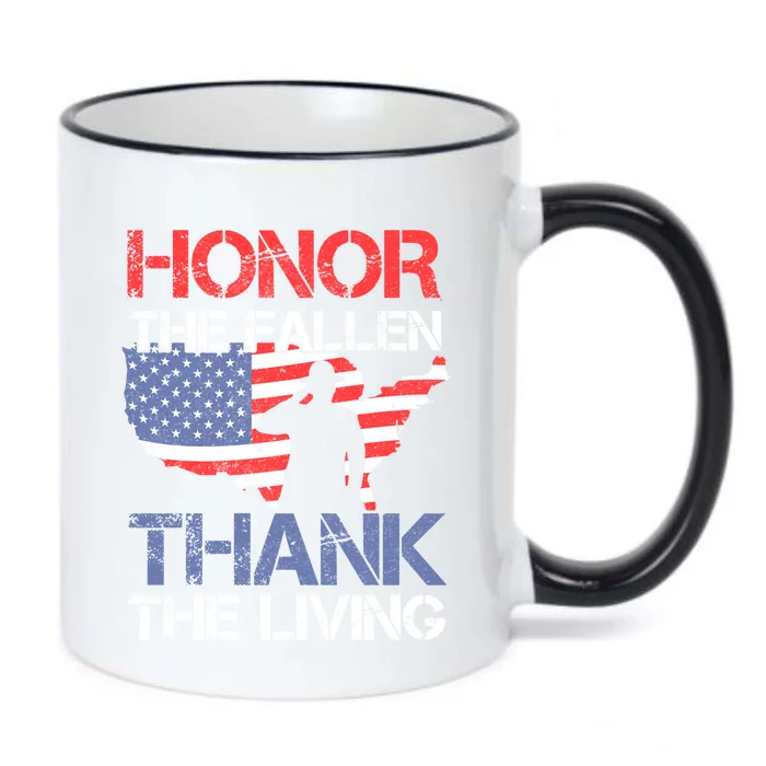 Honor The Fallen Thank The Living Memorial Day Meaningful Gift Black Color Changing Mug