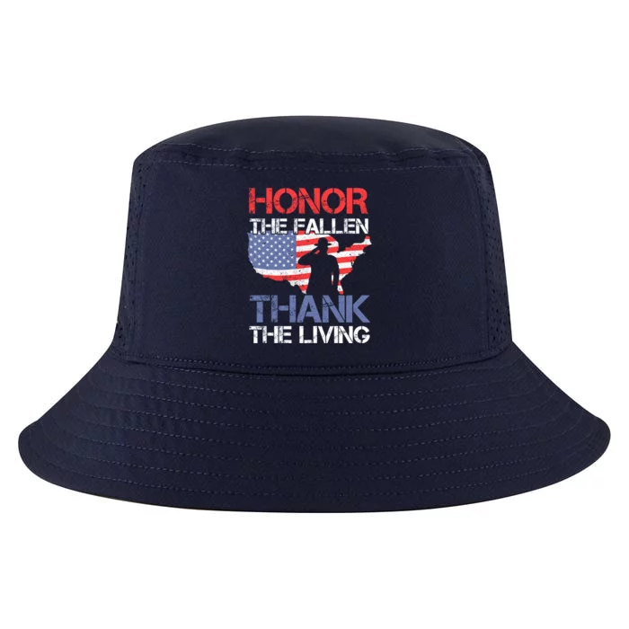 Honor The Fallen Thank The Living Memorial Day Meaningful Gift Cool Comfort Performance Bucket Hat