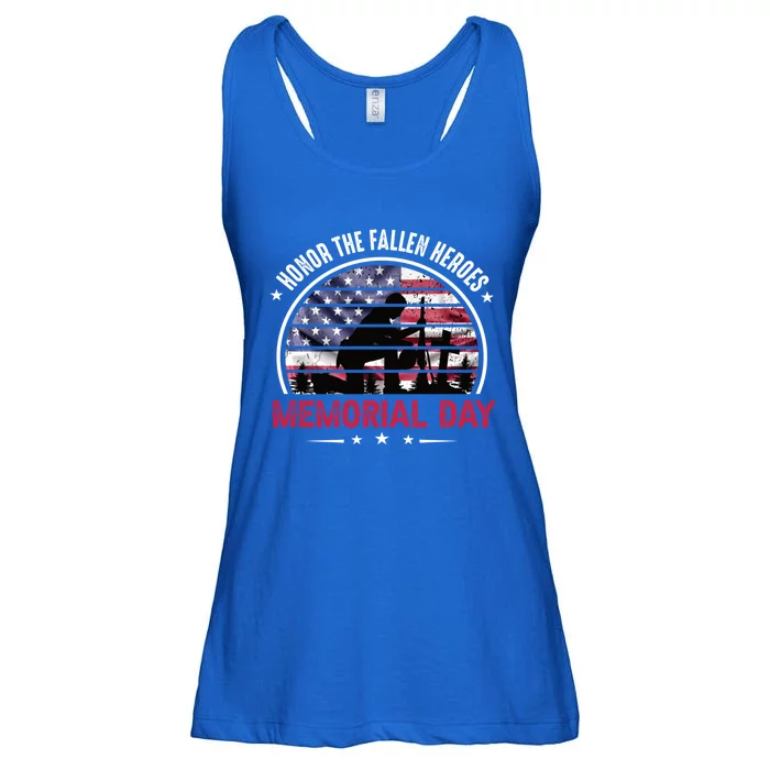 Honor The Fallen Heroes Memorial Day With American Flag Gift Ladies Essential Flowy Tank