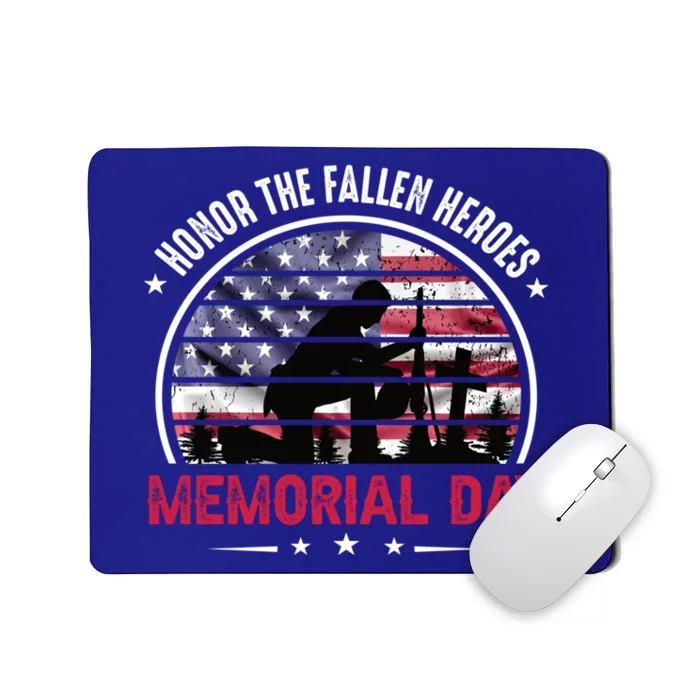 Honor The Fallen Heroes Memorial Day With American Flag Gift Mousepad