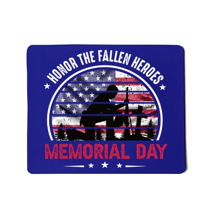 Honor The Fallen Heroes Memorial Day With American Flag Gift Mousepad