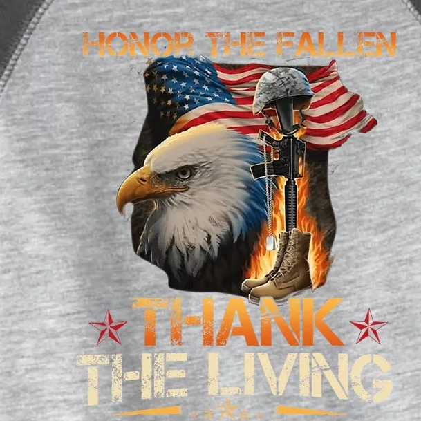 Honor The Fallen Thank The Living Memorial Day Toddler Fine Jersey T-Shirt