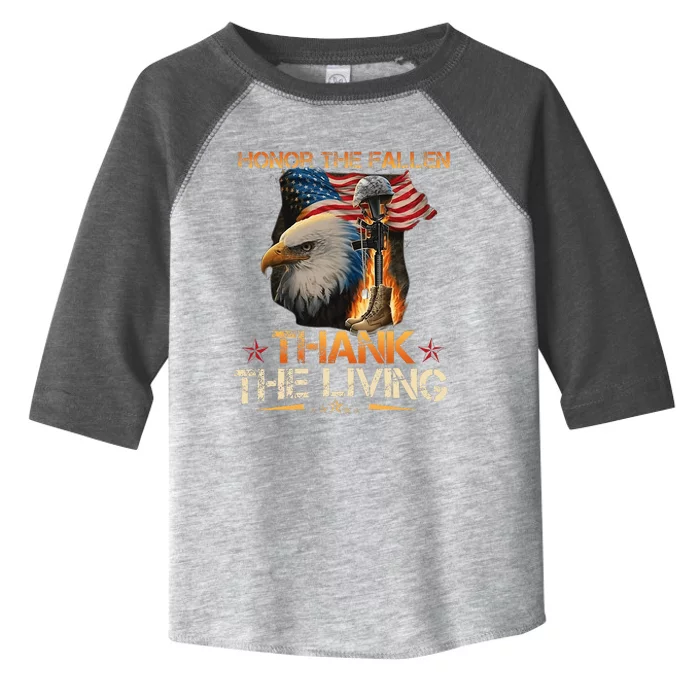 Honor The Fallen Thank The Living Memorial Day Toddler Fine Jersey T-Shirt