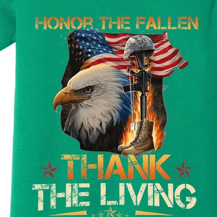 Honor The Fallen Thank The Living Memorial Day Baby Bodysuit