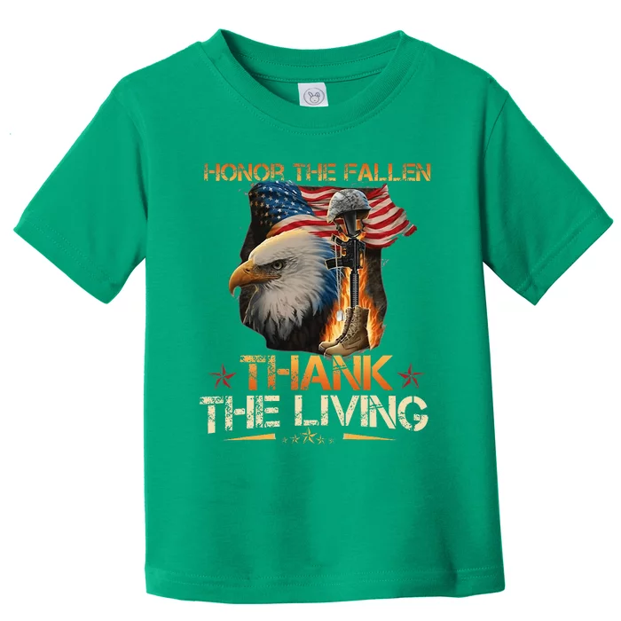 Honor The Fallen Thank The Living Memorial Day Toddler T-Shirt