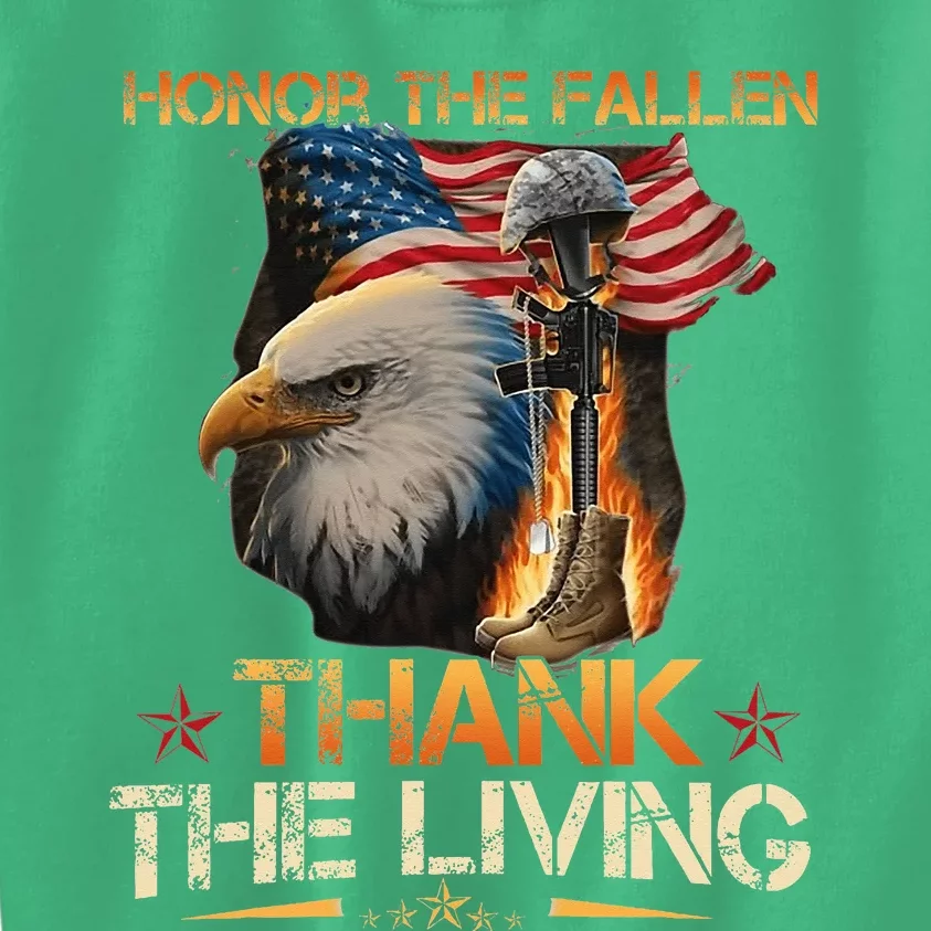 Honor The Fallen Thank The Living Memorial Day Kids Sweatshirt