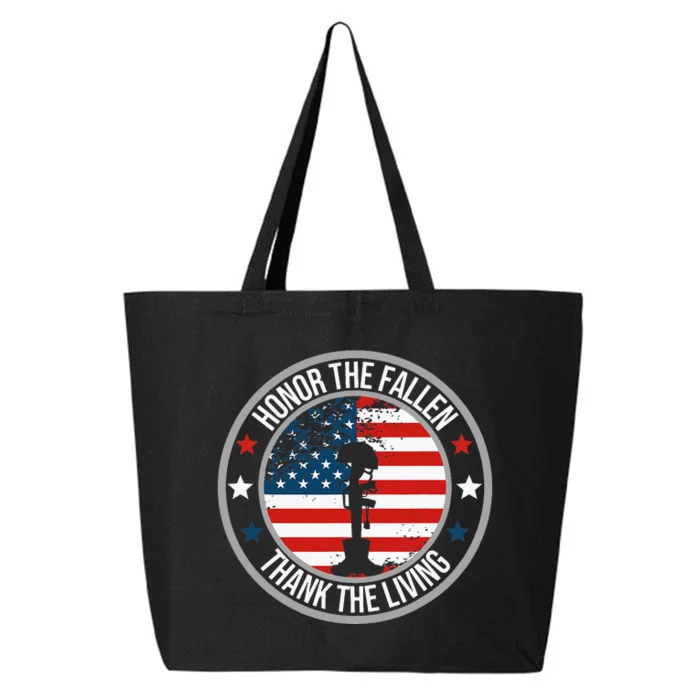 Honor The Fallen Thank The Living Memorial Day 25L Jumbo Tote