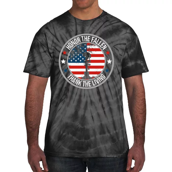 Honor The Fallen Thank The Living Memorial Day Tie-Dye T-Shirt