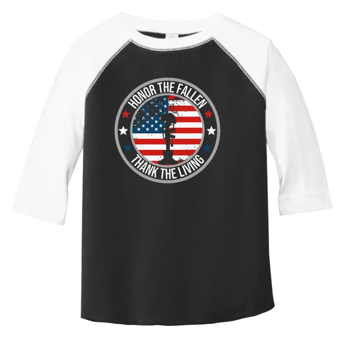 Honor The Fallen Thank The Living Memorial Day Toddler Fine Jersey T-Shirt