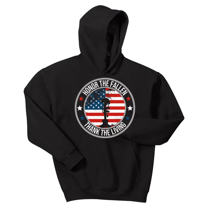 Honor The Fallen Thank The Living Memorial Day Kids Hoodie