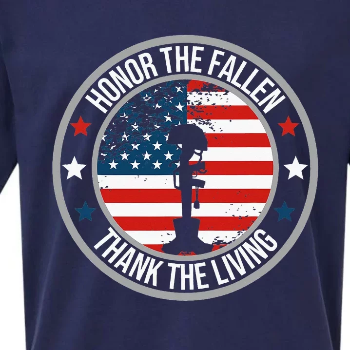 Honor The Fallen Thank The Living Memorial Day Sueded Cloud Jersey T-Shirt