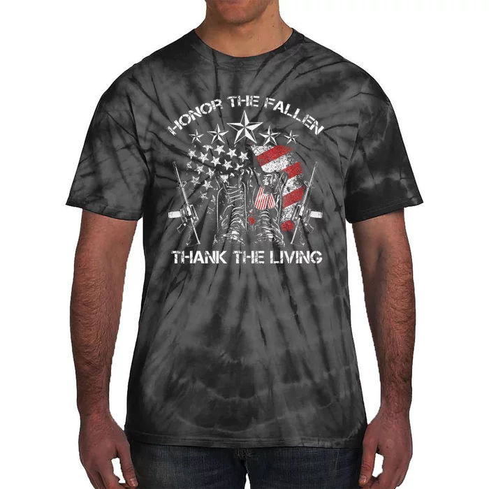 Honor The Fallen Thank The Living Memorial Day Tie-Dye T-Shirt