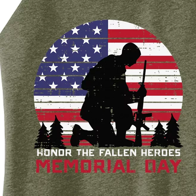 Honor The Fallen Heroes Memorial Day Us Flag Women’s Perfect Tri Rocker Tank