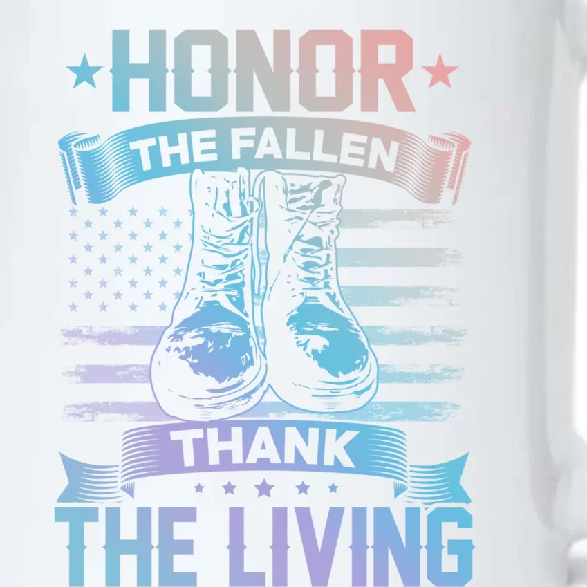 Honor The Fallen Thank The Living Memorial Day Veterans Day Gift Black Color Changing Mug