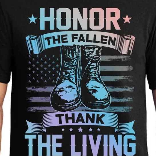 Honor The Fallen Thank The Living Memorial Day Veterans Day Gift Pajama Set