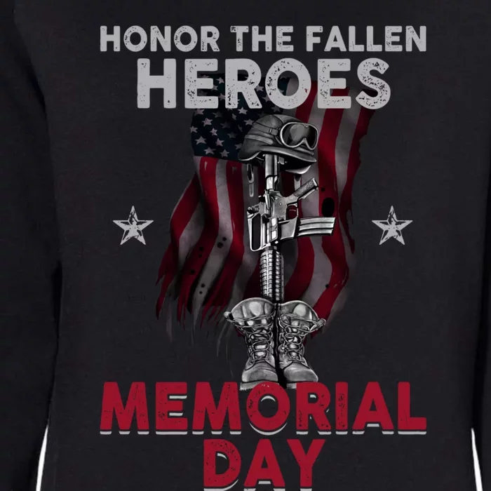 Honor The Fallen Heroes Soldier Memorial Day Gift Womens California Wash Sweatshirt