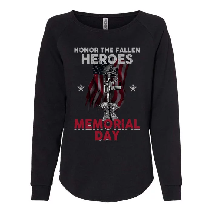 Honor The Fallen Heroes Soldier Memorial Day Gift Womens California Wash Sweatshirt