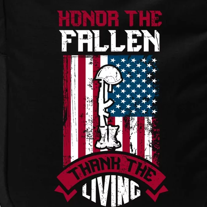 Honor The Fallen Thank The Living Memorial Day Design Meaningful Gift Impact Tech Backpack