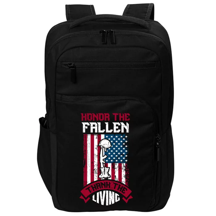 Honor The Fallen Thank The Living Memorial Day Design Meaningful Gift Impact Tech Backpack