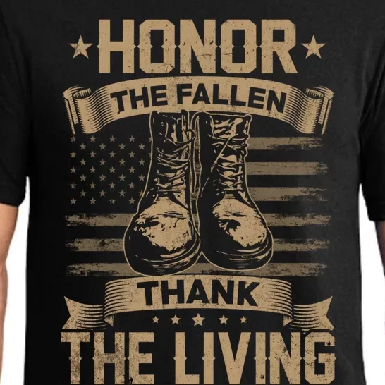 Honor The Fallen Thank The Living Memorial Day Veterans Day Funny Gift Pajama Set