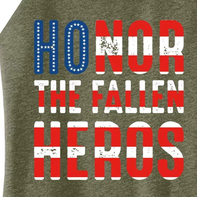 Honor The Fallen Heros Cute Gift Usa American Flag Cute Gift Veterans Day Gift Women’s Perfect Tri Rocker Tank