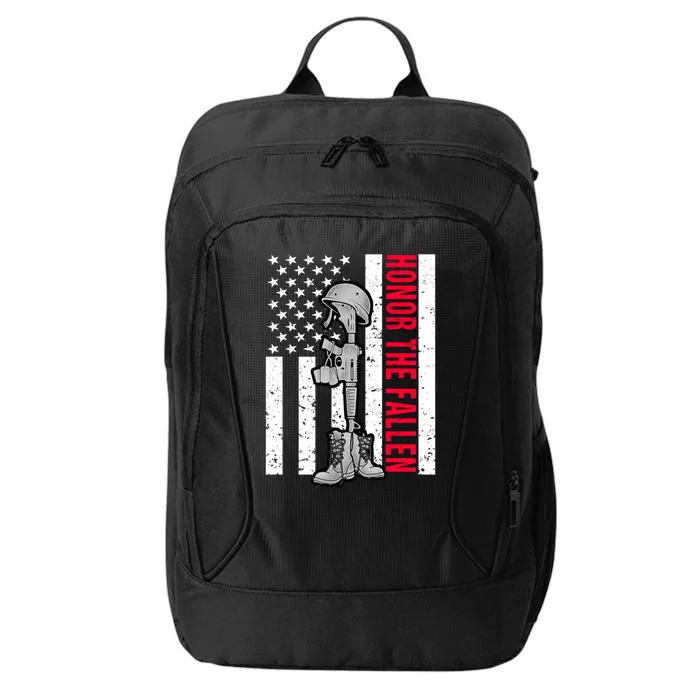 Honor The Fallen Memorial Day American Flag Gift City Backpack