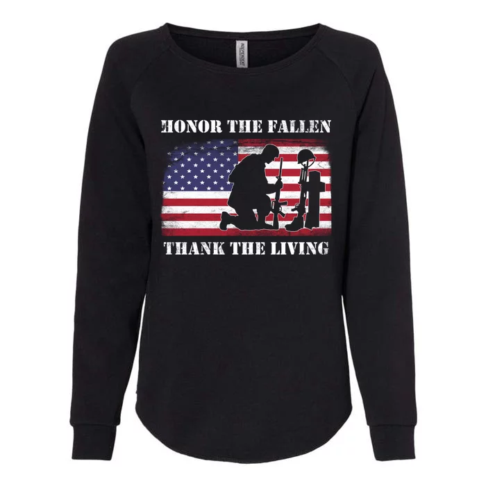 Honor The Fallen Thank The Living Memorial Dayfunny Giftveterans Day Gift Womens California Wash Sweatshirt