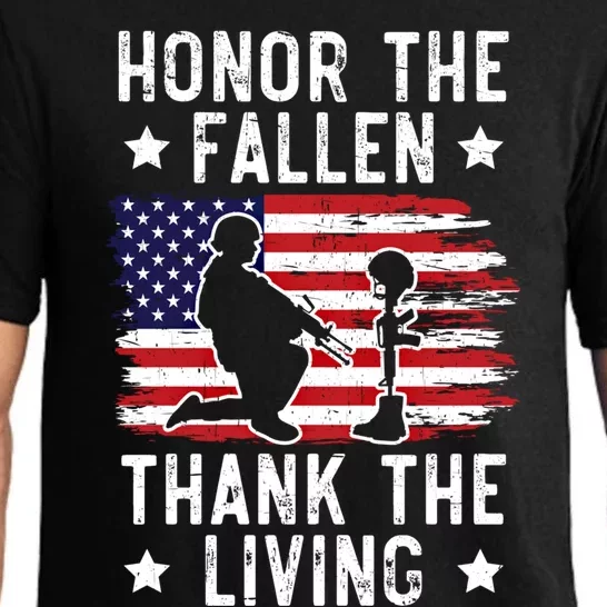 Honor The Fallen Thank The Living Usa American Memorial Day Cute Gift Pajama Set