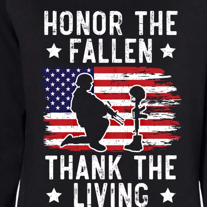 Honor The Fallen Thank The Living Usa American Memorial Day Cute Gift Womens California Wash Sweatshirt