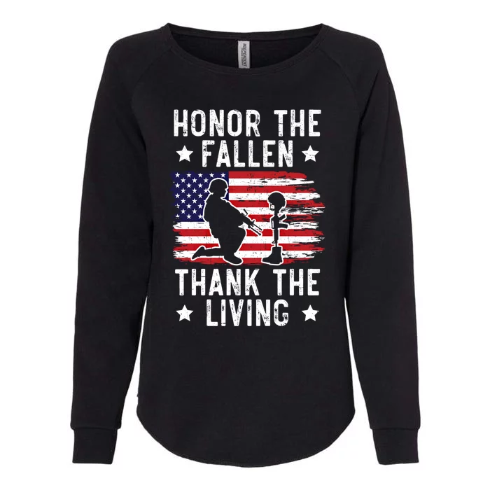 Honor The Fallen Thank The Living Usa American Memorial Day Cute Gift Womens California Wash Sweatshirt