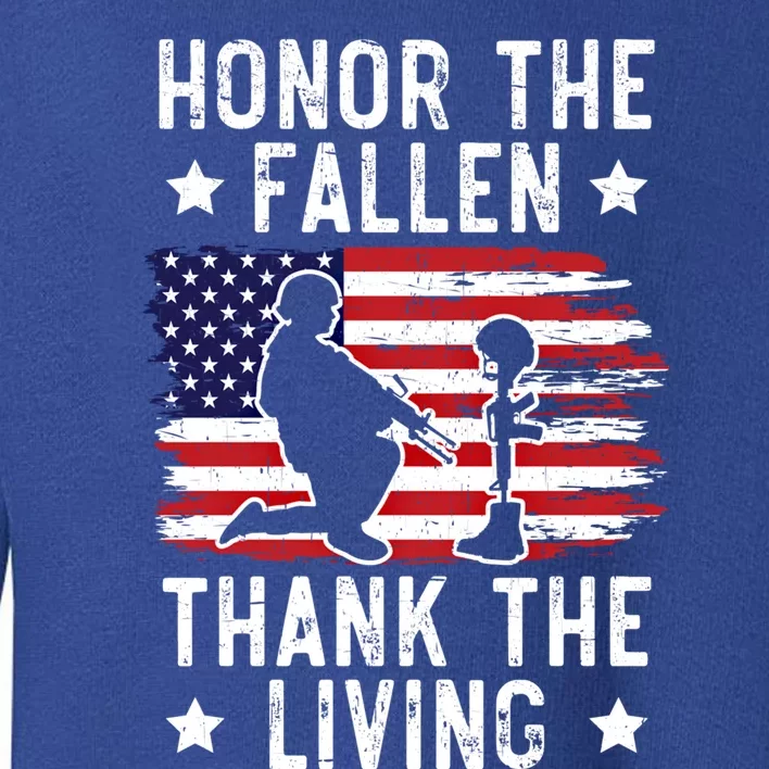 Honor The Fallen Thank The Living Usa American Memorial Day Cute Gift Toddler Sweatshirt