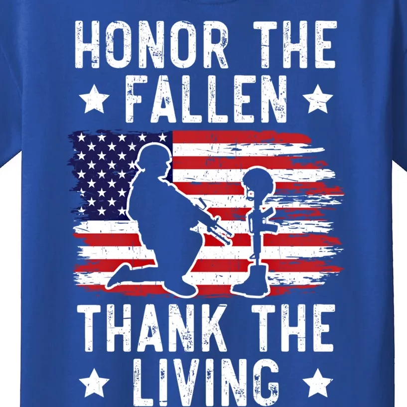 Honor The Fallen Thank The Living Usa American Memorial Day Cute Gift Kids T-Shirt