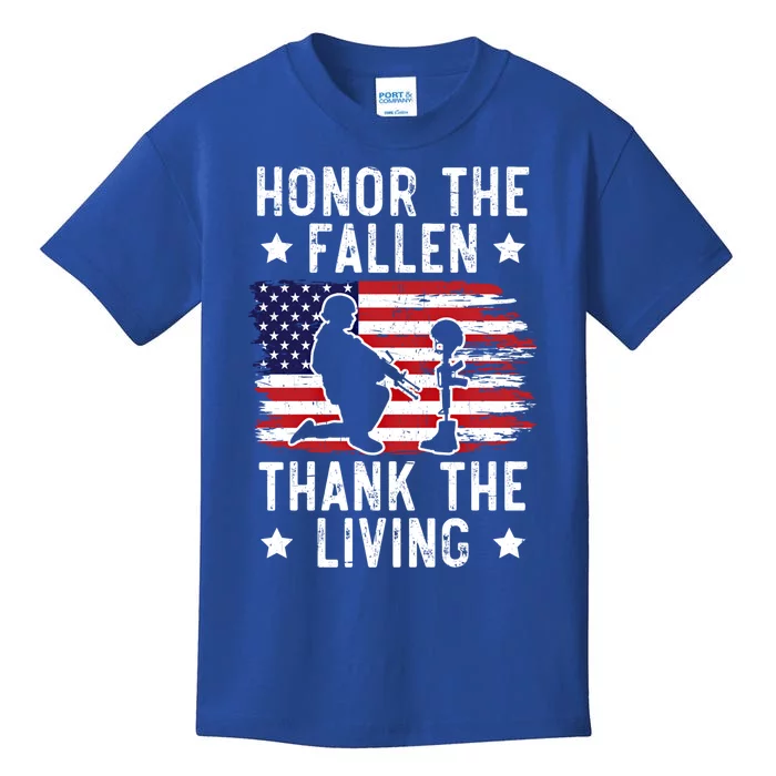 Honor The Fallen Thank The Living Usa American Memorial Day Cute Gift Kids T-Shirt