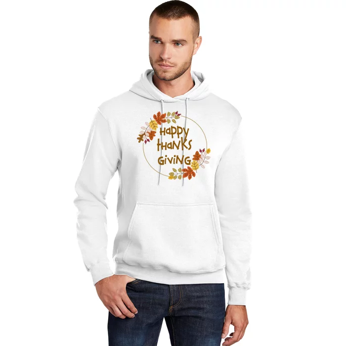 Happy Thanksgiving Fall Leaves Holiday Gift Hoodie