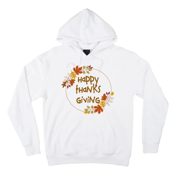 Happy Thanksgiving Fall Leaves Holiday Gift Hoodie