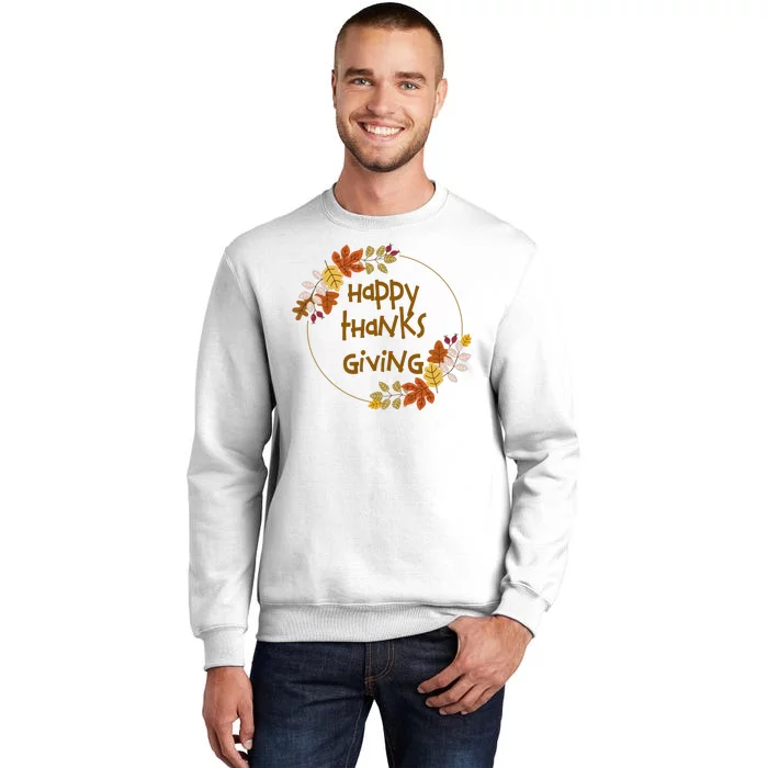 Happy Thanksgiving Fall Leaves Holiday Gift Sweatshirt